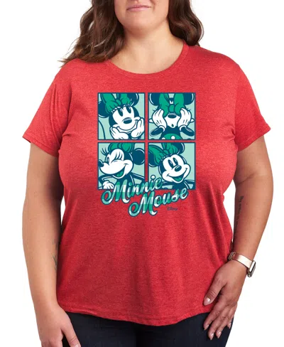 Hybrid Apparel Plus Size Minnie Mouse Graphic T-shirt In Red