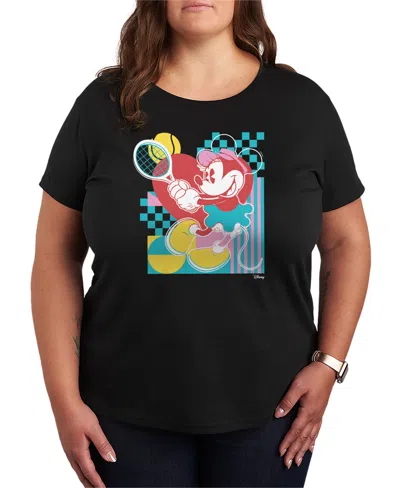 Hybrid Apparel Plus Size Minnie Tennis Graphic T-shirt In Black