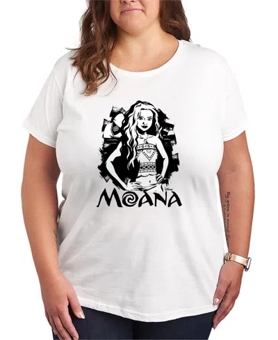 Hybrid Apparel Plus Size Moana Ink Splatter Graphic T-shirt In White