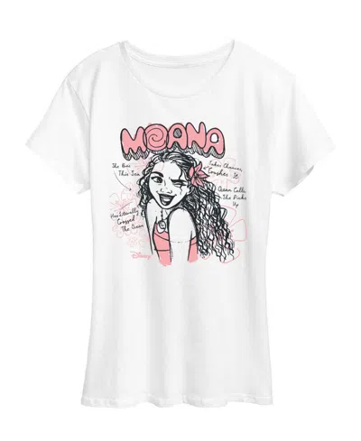 Hybrid Apparel Plus Size Moana Sketch Graphic T-shirt In White