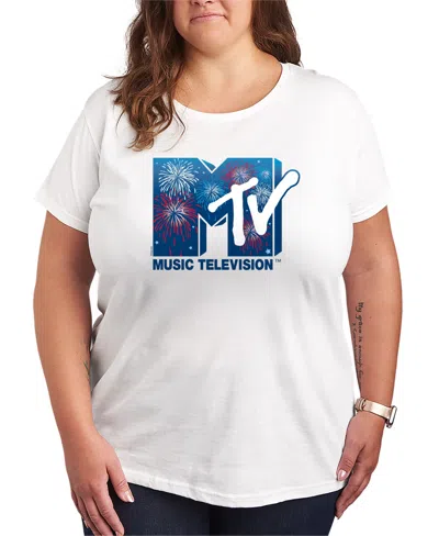 Hybrid Apparel Plus Size Mtv Fireworks Logo Short-sleeve Graphic T-shirt In Multi