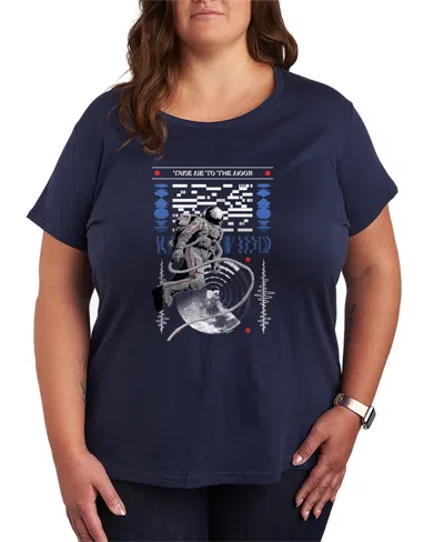 Hybrid Apparel Plus Size Mtv Take Me To The Moon Person Short-sleeve Graphic T-shirt In Blue