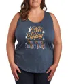 Hybrid Apparel Plus Size Not Today Stars Aren't Right Graphic Tank Top In Blue