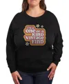 Hybrid Apparel Plus Size One Of A Kind Graphic Crew Neck Top In Black