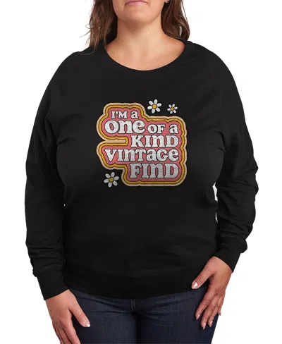 Hybrid Apparel Plus Size One Of A Kind Graphic Crew Neck Top In Black