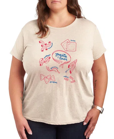 Hybrid Apparel Plus Size Pasta Lover Graphic Crew Neck T-shirt