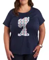 Hybrid Apparel Plus Size Peanuts Americana Snoopy Graphic Crew Neck T-shirt