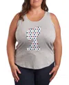 Hybrid Apparel Plus Size Peanuts Americana Snoopy Graphic Crew Neck Tank T-shirt