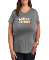 Hybrid Apparel Plus Size Peanuts Happy Easter Graphic Crew Neck T-shirt In Gray