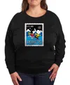 Hybrid Apparel Plus Size Peanuts Lucy Charlie Winter Stamp Word Art Pullover T-shirt In Black