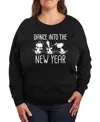Hybrid Apparel Plus Size Peanuts New Year Graphic Pullover Top In Black