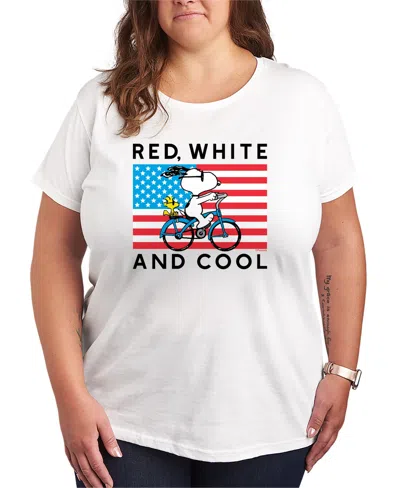 Hybrid Apparel Plus Size Peanuts Red White And Cool Bike Short-sleeve Graphic T-shirt