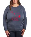 Hybrid Apparel Plus Size Peanuts Valentines Day Broken Heart Graphic Crew Neck Top In Blue