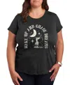 Hybrid Apparel Plus Size Peanuts Wake Up And Chase Dreams Graphic T-shirt In Gray