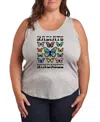 Hybrid Apparel Plus Size Radiate Kindness Graphic Tank Top In Gray