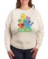Hybrid Apparel Plus Size Sesame Street Group Graphic Pullover T-shirt In Beige,khaki
