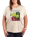 Hybrid Apparel Plus Size She Hulk Graphic Crew Neck Tee In Beige,khaki