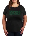 Hybrid Apparel Plus Size Short Sleeve Graphic T-shirt In Black