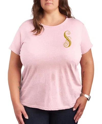 Hybrid Apparel Plus Size Short Sleeve Graphic T-shirt In Pink
