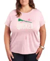 Hybrid Apparel Plus Size Short Sleeve Graphic T-shirt In Pink