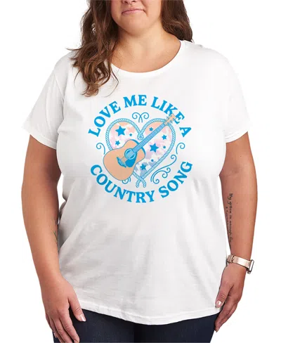 Hybrid Apparel Plus Size Short-sleeve Graphic Love Me Like A Country Tee In White