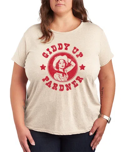 Hybrid Apparel Plus Size Short-sleeve Graphic Tee In Neutral