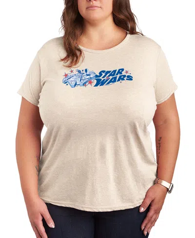 Hybrid Apparel Plus Size Short-sleeve Star Wars Graphic T-shirt In Brown