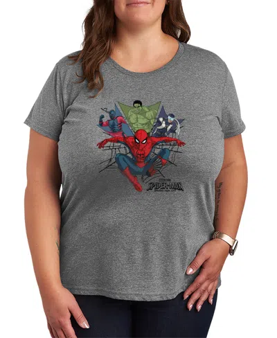 Hybrid Apparel Plus Size Spider-man Brand New Day Heroes Graphic T-shirt In Gray