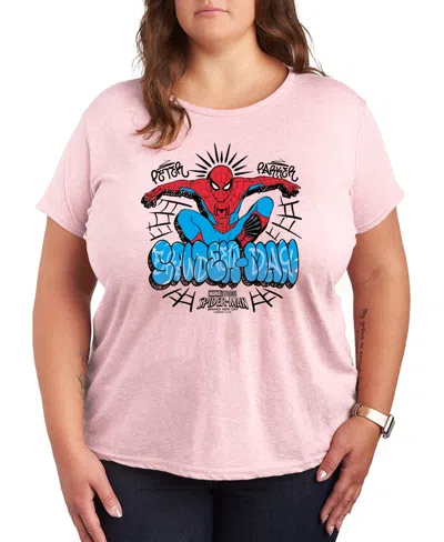 Hybrid Apparel Plus Size Spider-man Brand New Day Peter Parker Graphic T-shirt In Pink