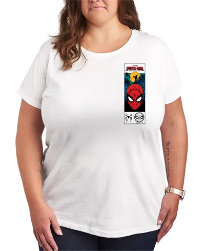 Hybrid Apparel Plus Size Spider-man Comic Graphic T-shirt In White