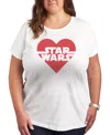 Hybrid Apparel Plus Size Star Wars Heart Graphic Crewneck T-shirt In White