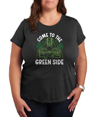 Hybrid Apparel Plus Size Star Wars St. Patrick's Day Darth Vader Short-sleeve Graphic T-shirt In Black