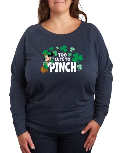 Hybrid Apparel Plus Size Star Wars St. Patrick's Day May Luck Be With You French Terry Graphic Crewneck T-shirt In Blue