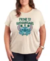 Hybrid Apparel Plus Size Stitch St. Patrick's Day Shenanigans Graphic Crew Neck T-shirt In Beige,khaki