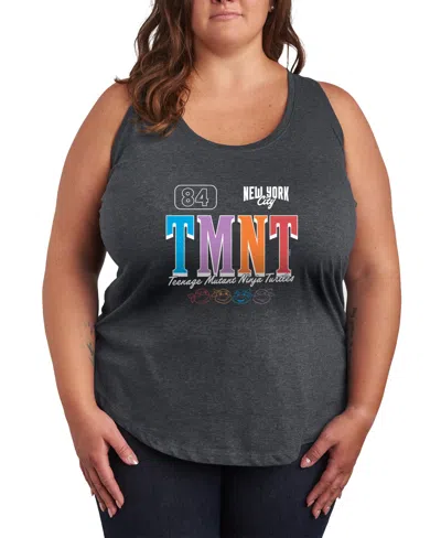 Hybrid Apparel Plus Size Teenage Mutant Ninja Turtles New York City Sporty Racerback Graphic Tank Top In Gray