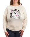 Hybrid Apparel Plus Size The Aristocats Easily Distracted Graphic Pullover T-shirt In Beige,khaki