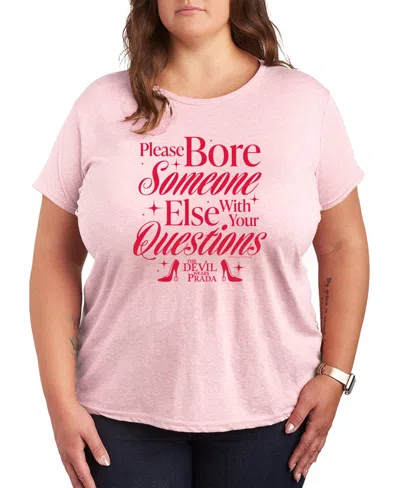 Hybrid Apparel Plus Size The Devil Wears Prada Please Bore Someone Short-sleeve T-shirt In Pink
