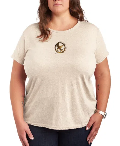 Hybrid Apparel Plus Size The Hunger Games Mockingjay Pin Graphic T-shirt In Birch