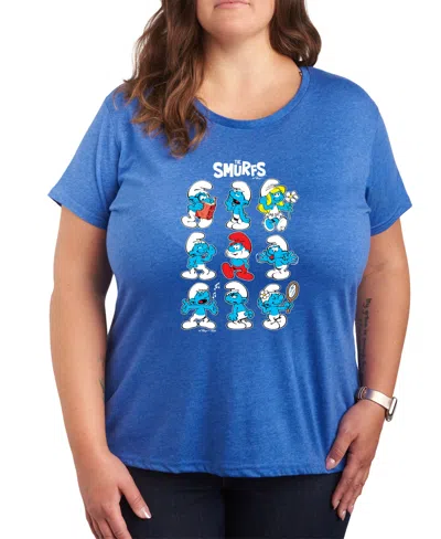 Hybrid Apparel Plus Size The Smurfs Group Graphic T-shirt