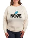 Hybrid Apparel Plus Size The Smurfs Nope Graphic Pullover T-shirt
