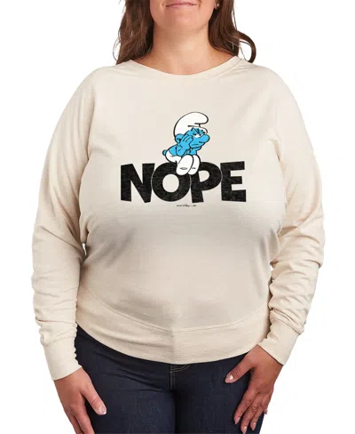 Hybrid Apparel Plus Size The Smurfs Nope Graphic Pullover T-shirt