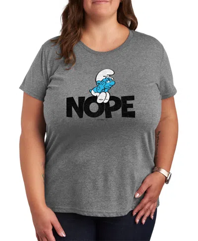 Hybrid Apparel Plus Size The Smurfs Nope Graphic T-shirt