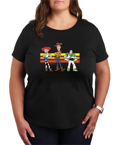 Hybrid Apparel Plus Size Toy Story 4 Jessie Woodie Buzz Short-sleeve Graphic T-shirt In Black