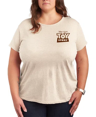 Hybrid Apparel Plus Size Toy Story 4 Sheriff Woody Show Short-sleeve Graphic T-shirt In Neutral
