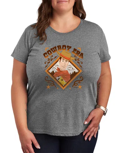 Hybrid Apparel Plus Size Toy Story 5 Cowboy Era Short-sleeve Graphic T-shirt In Gray