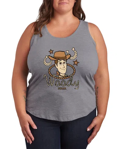 Hybrid Apparel Plus Size Toy Story 5 Cowboy Woody Racerback Sleeveless Tank Top In Gray