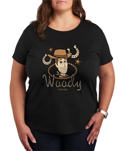 Hybrid Apparel Plus Size Toy Story 5 Cowboy Woody Short-sleeve Graphic T-shirt In Black