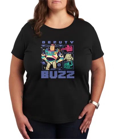 Hybrid Apparel Plus Size Toy Story 5 Deputy Buzz Short-sleeve Graphic T-shirt In Black