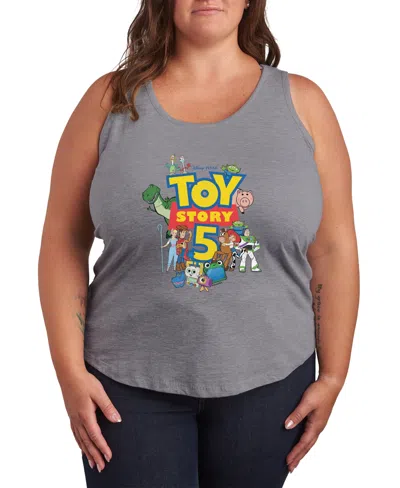 Hybrid Apparel Plus Size Toy Story 5 Logo Racerback Sleeveless Tank Top In Gray
