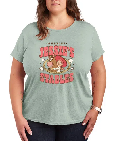 Hybrid Apparel Plus Size Toy Story 5 Sheriff Jessie Stables Short-sleeve Graphic T-shirt In Green
